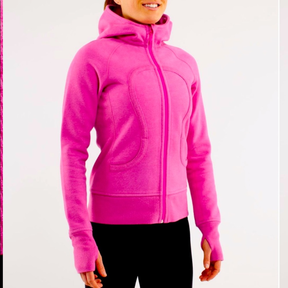 SOLD!!! Lululemon dark pink fuchsia scuba hoodie 6 super soft cotton fleece